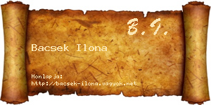 Bacsek Ilona névjegykártya