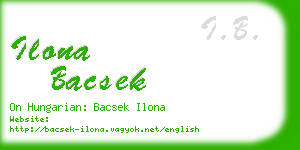 ilona bacsek business card